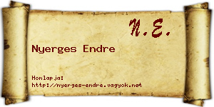 Nyerges Endre névjegykártya